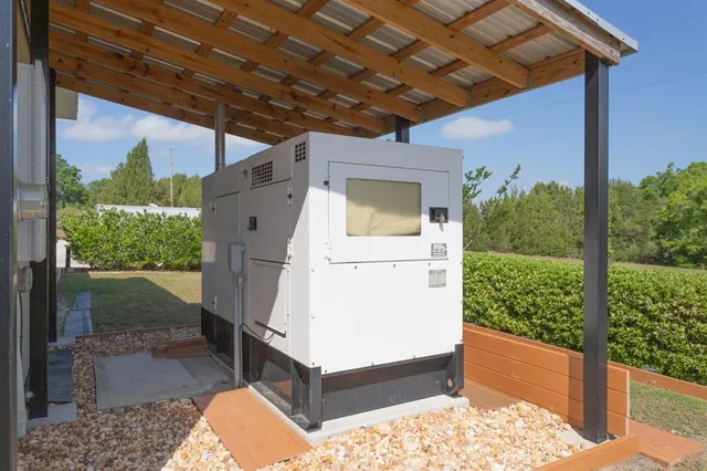 a view of a porch with a tree