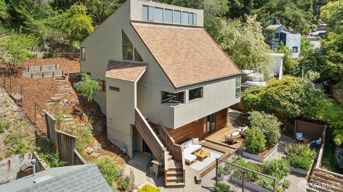 1824 Gouldin Road Oakland, CA 94611 - Photo 41 of 42 an aerial view of a house with balcony and outdoor seating