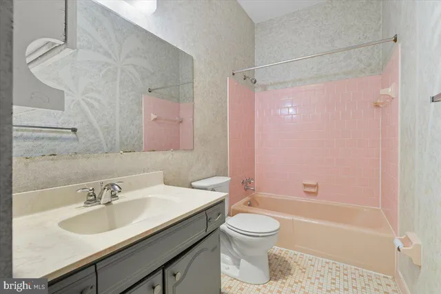 a bathroom with a sink a toilet and a bathtub