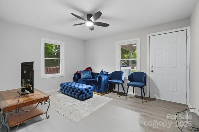 a living room with furniture