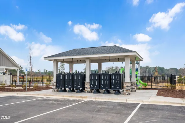 an aerial view of a swimming pool