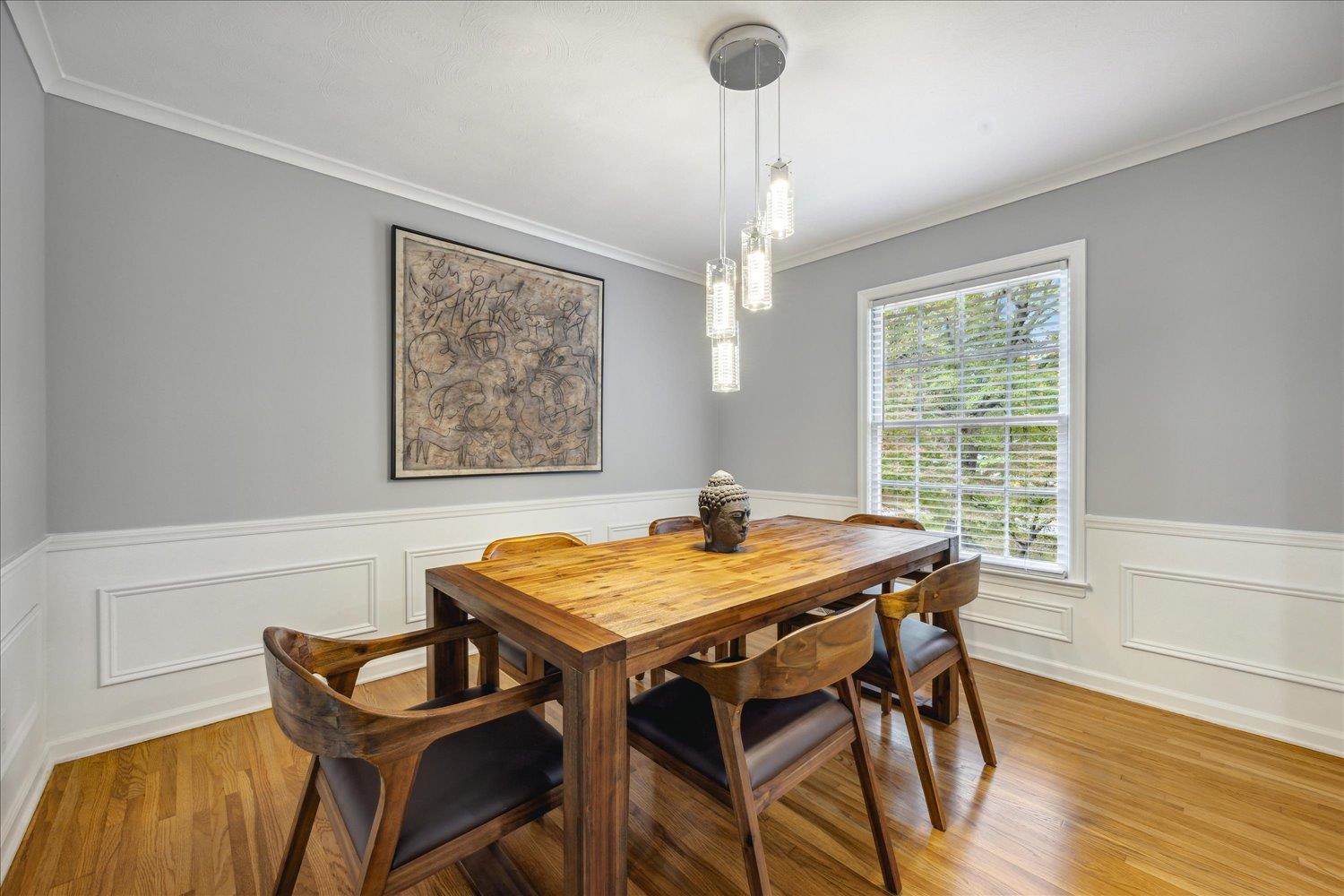 3076 Laurencekirk Road Memphis, TN 38128 - Photo 8 of 23 Dining room with ornamental molding and light hardwood / wood-style floors