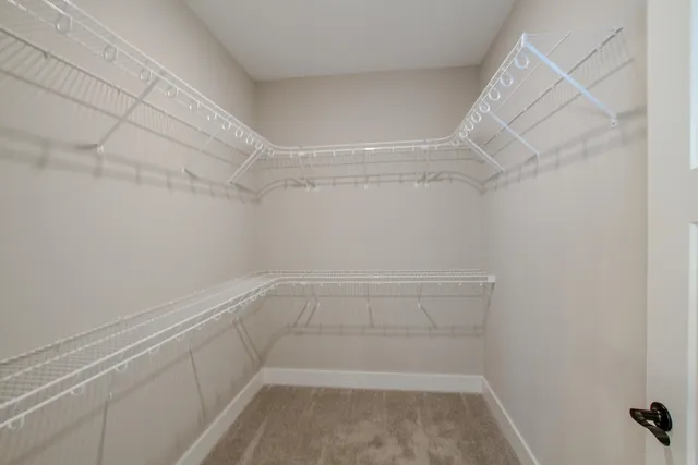 a view of a room with racks on the wall