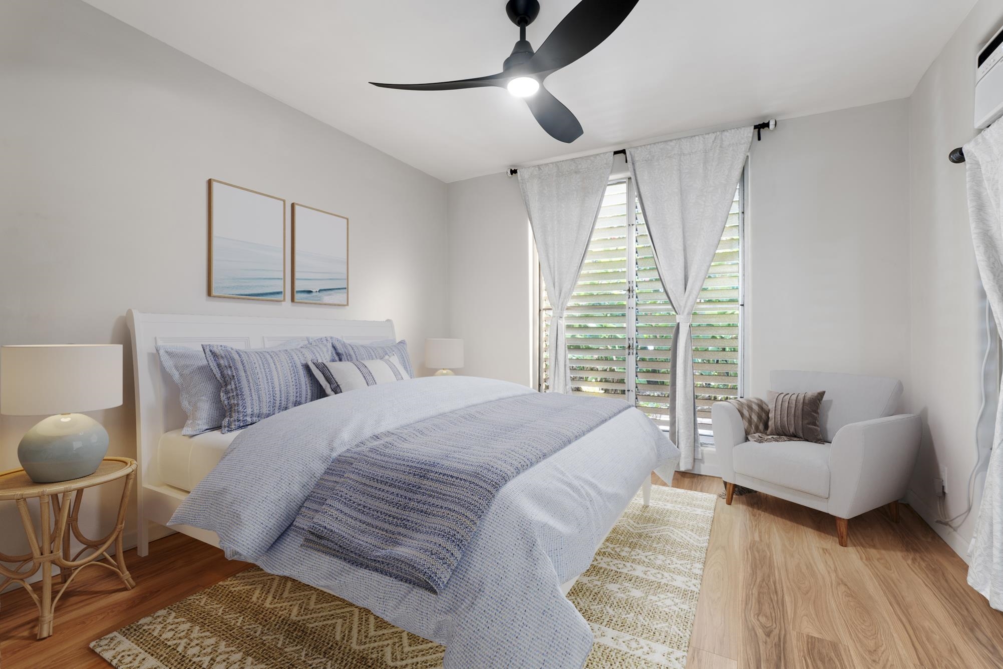 1002 South Kihei Road, Unit 114 Kihei, HI 96753 - Photo 19 of 50 a spacious bedroom with a bed and a couch