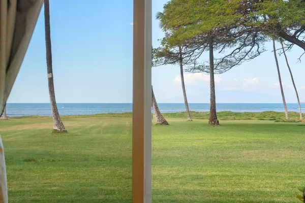 a view of an ocean from a window