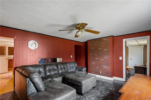 a living room with furniture