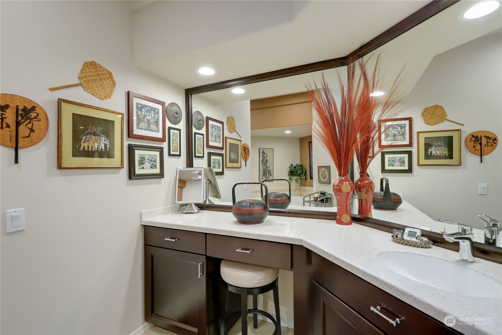 421 Blakely Boulevard Sequim, WA 98382 - Photo 20 of 35 a bathroom with a double vanity sink mirror and