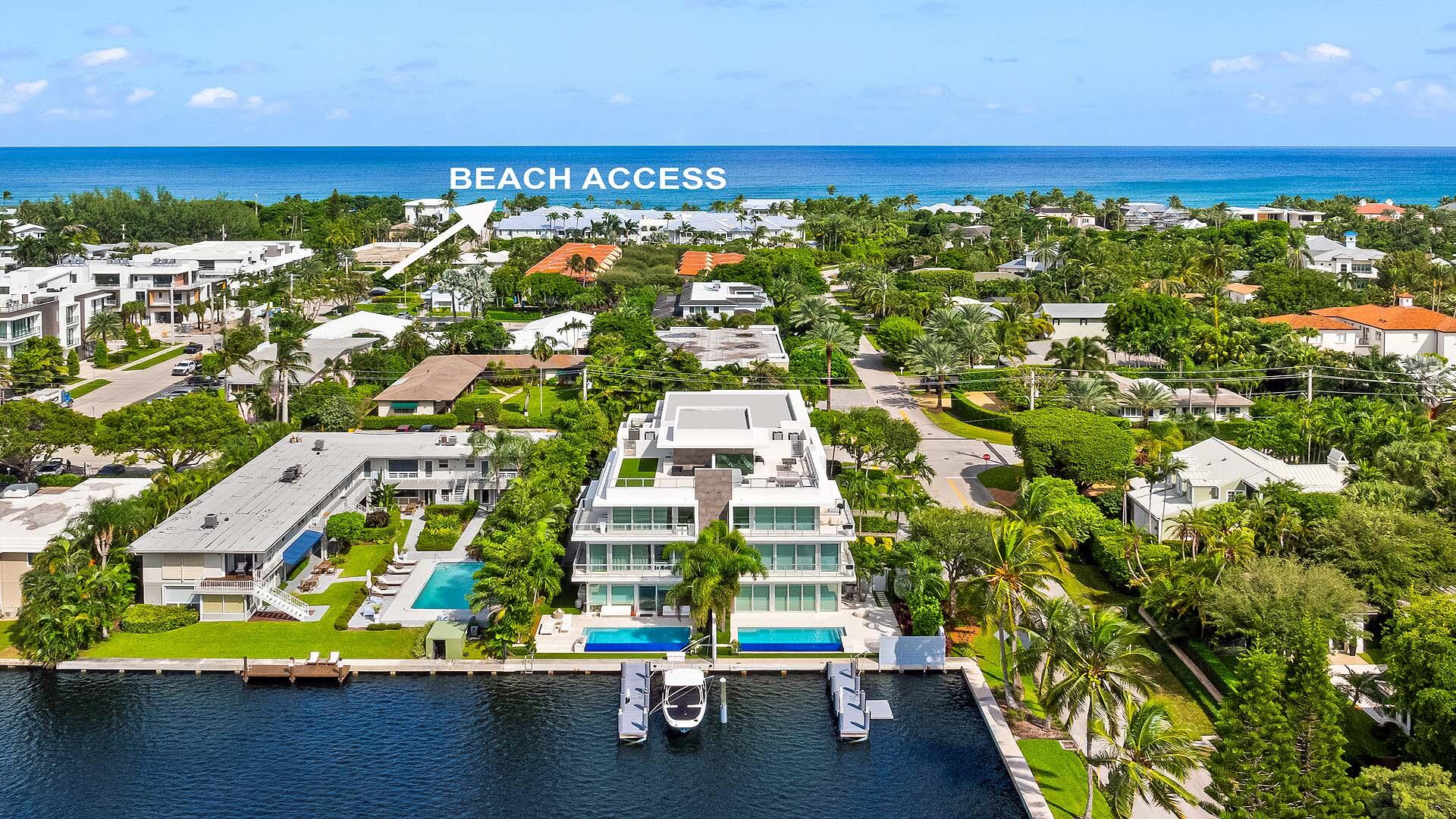 917 Bucida Road, Unit A Delray Beach, FL 33483 - Photo 36 of 36 an aerial view of residential houses with outdoor space and swimming pool