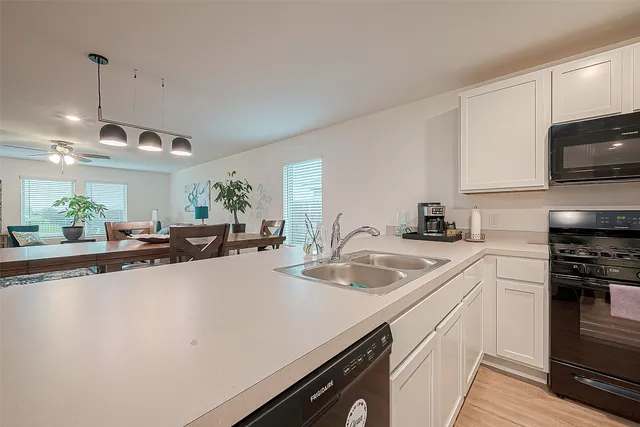 a room with a workspace