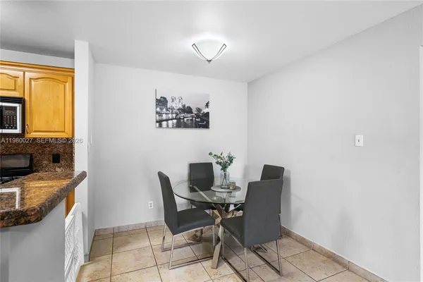 a workspace with furniture and window