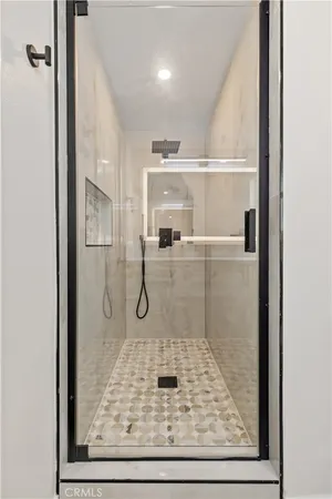 a view of a bathroom with a shower