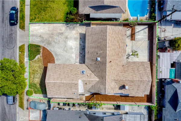 an aerial view of a balcony