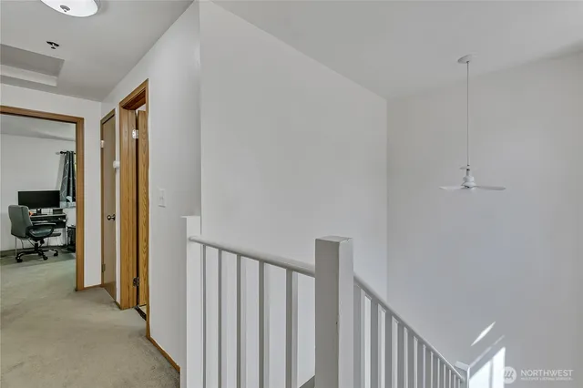 a view of hallway with livingroom and bedroom view