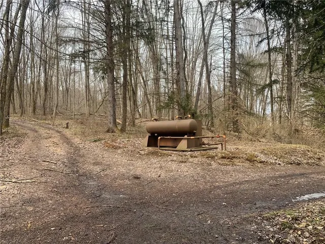 a view of a town with mountains in the background