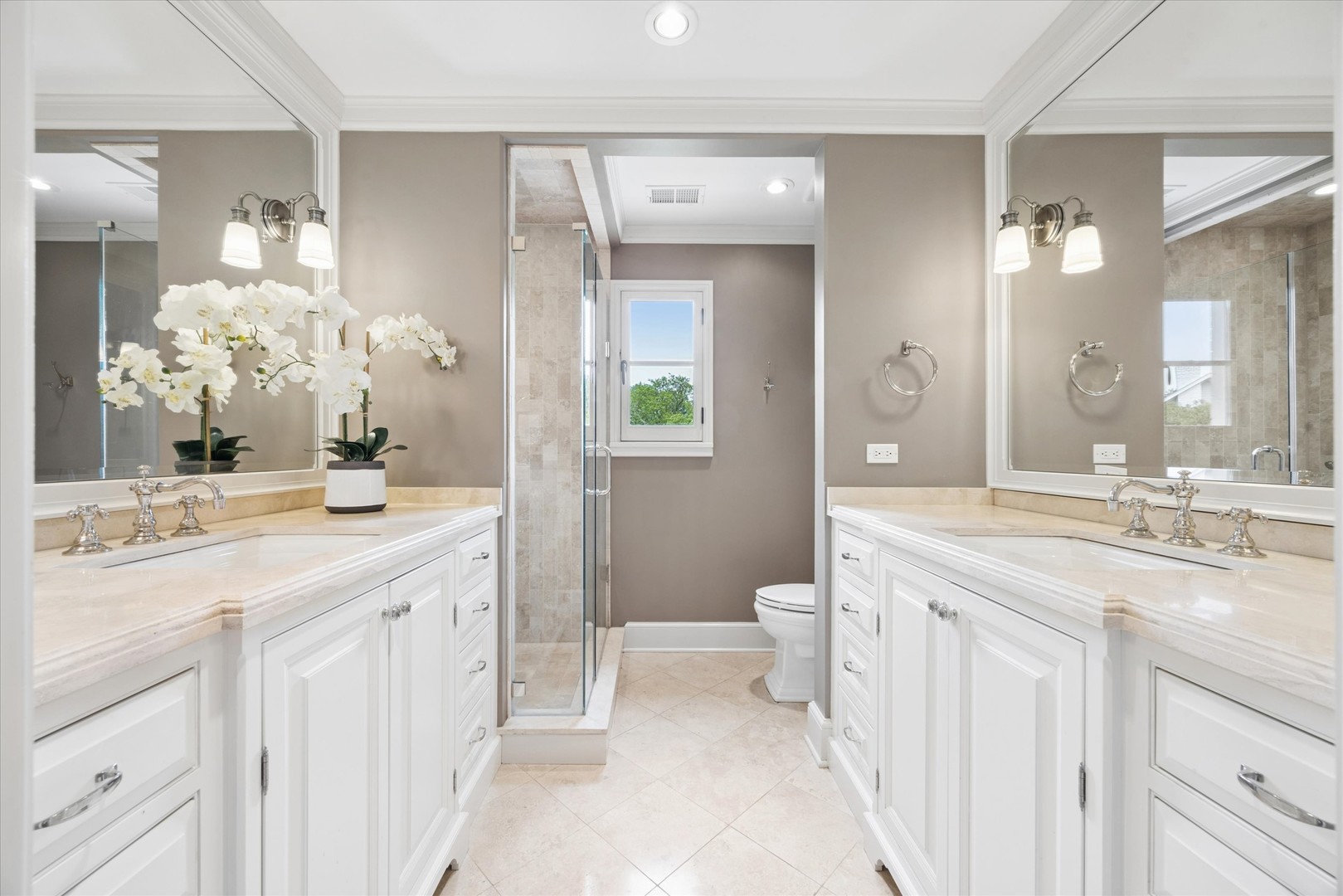 325 Princeton Road Hinsdale, IL 60521 - Photo 33 of 55 a bathroom with a double vanity sink mirror and toilet