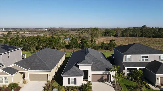 an aerial view of multiple house