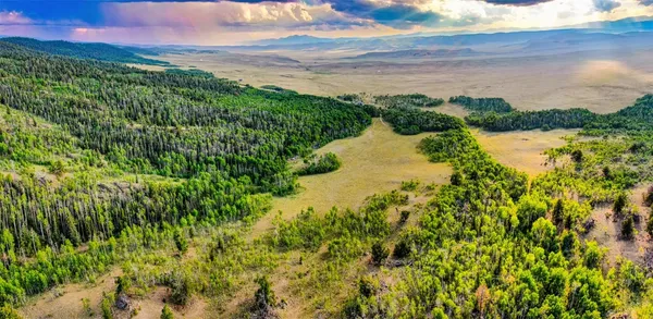 a view of a lake with a yard