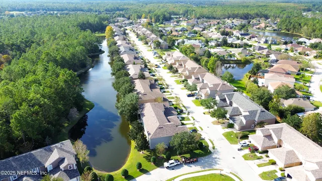 an aerial view of a house