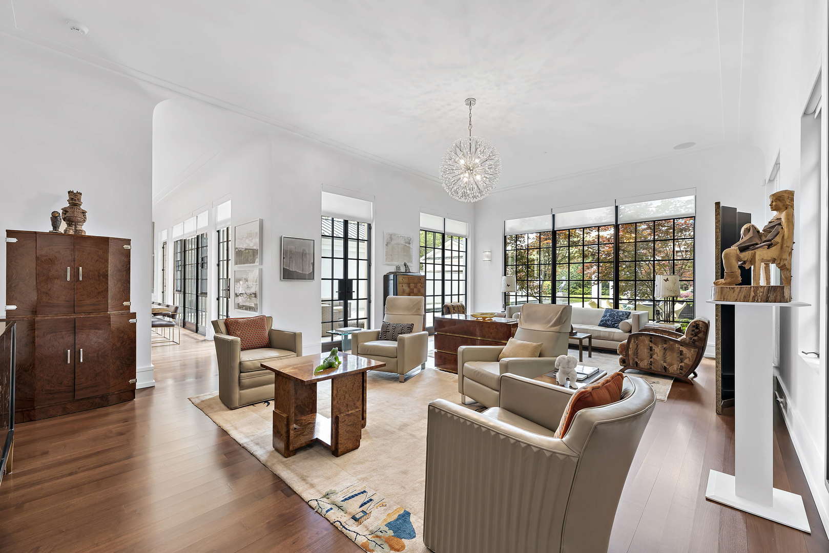 930 Lake Road Lake Forest, IL 60045 - Photo 16 of 51 a living room with furniture large windows and wooden floor