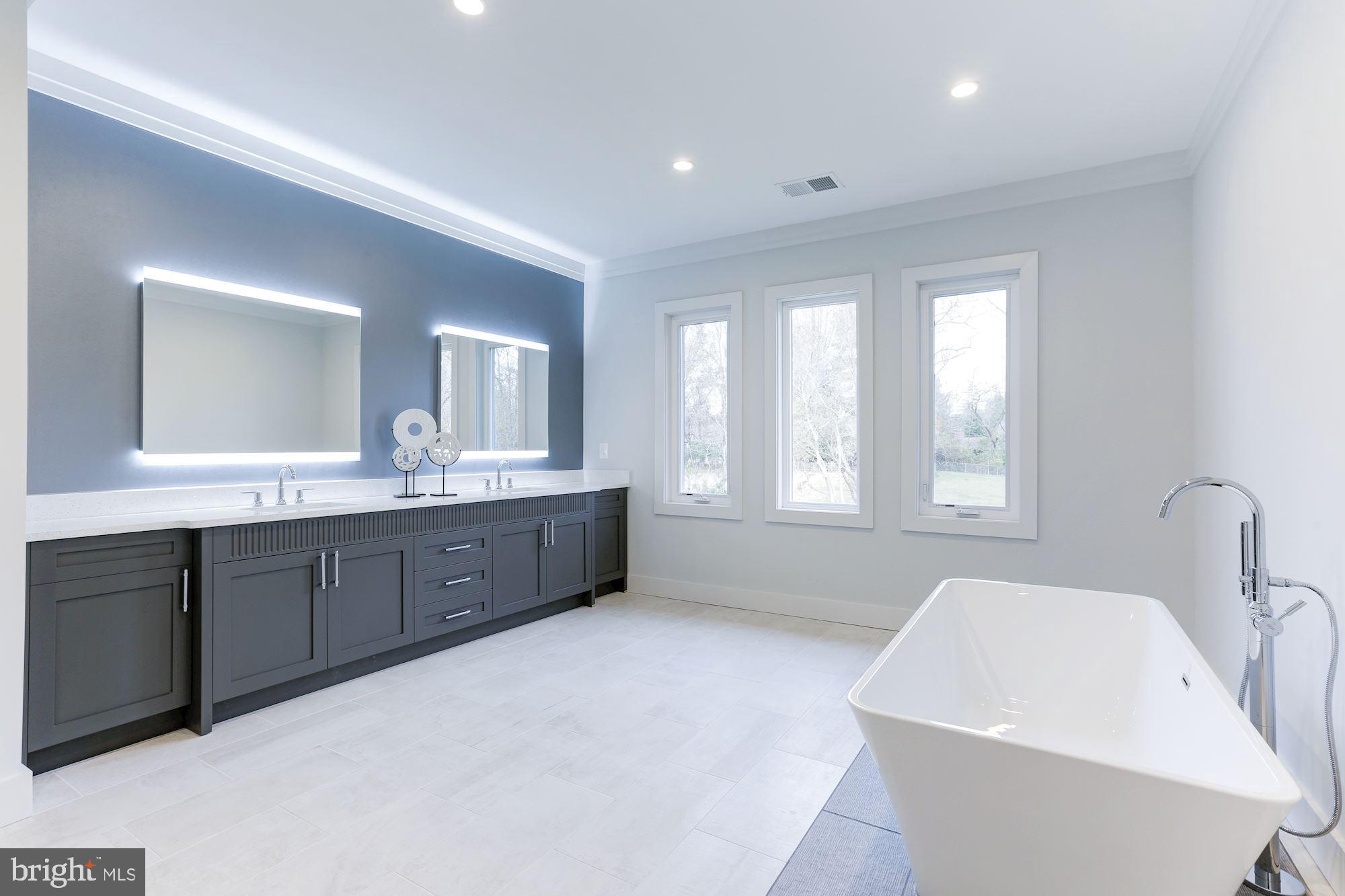 1823 Beulah Road Vienna, VA 22182 - Photo 41 of 70 Oversized custom Canadian vanity & backlit mirrors
