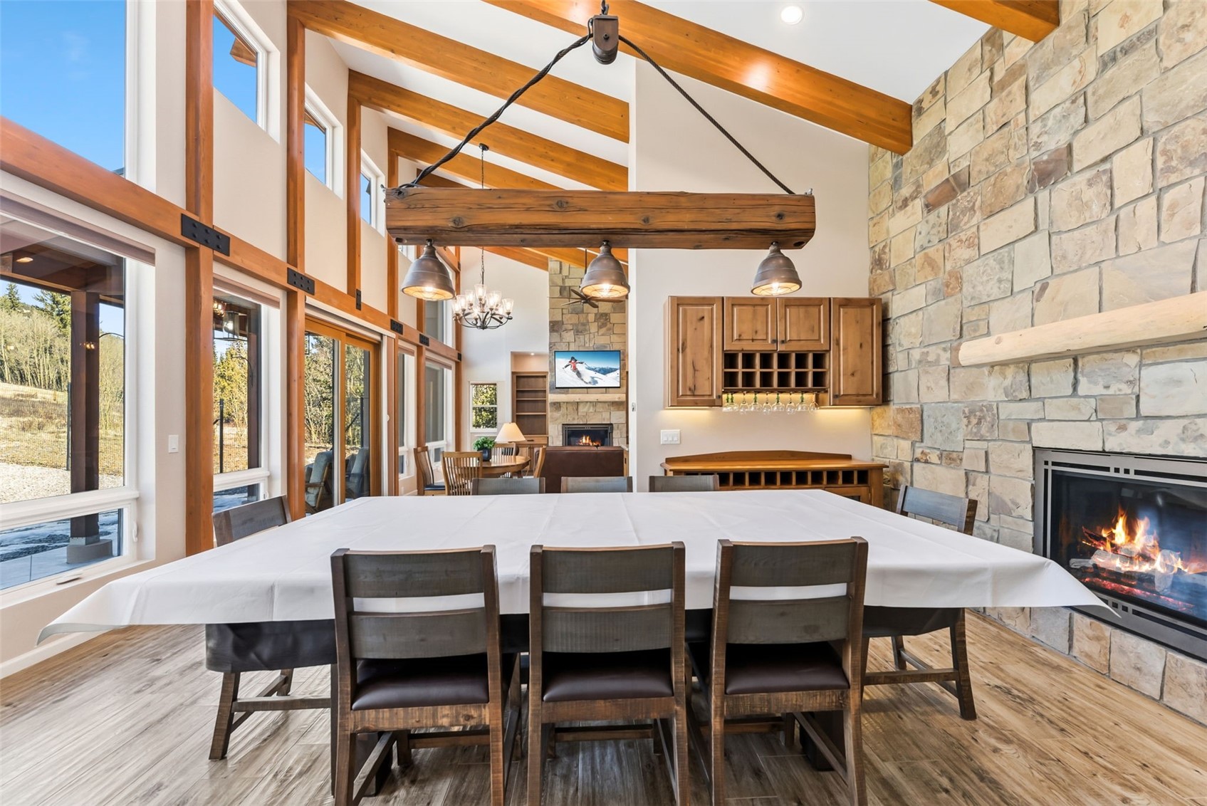 1227 Edgewood Road Alma, CO 80420 - Photo 10 of 39 Main House - table converts to pool and ping pong table. Beautiful 7' Olhausen Rustic Breckenridge model pool table.