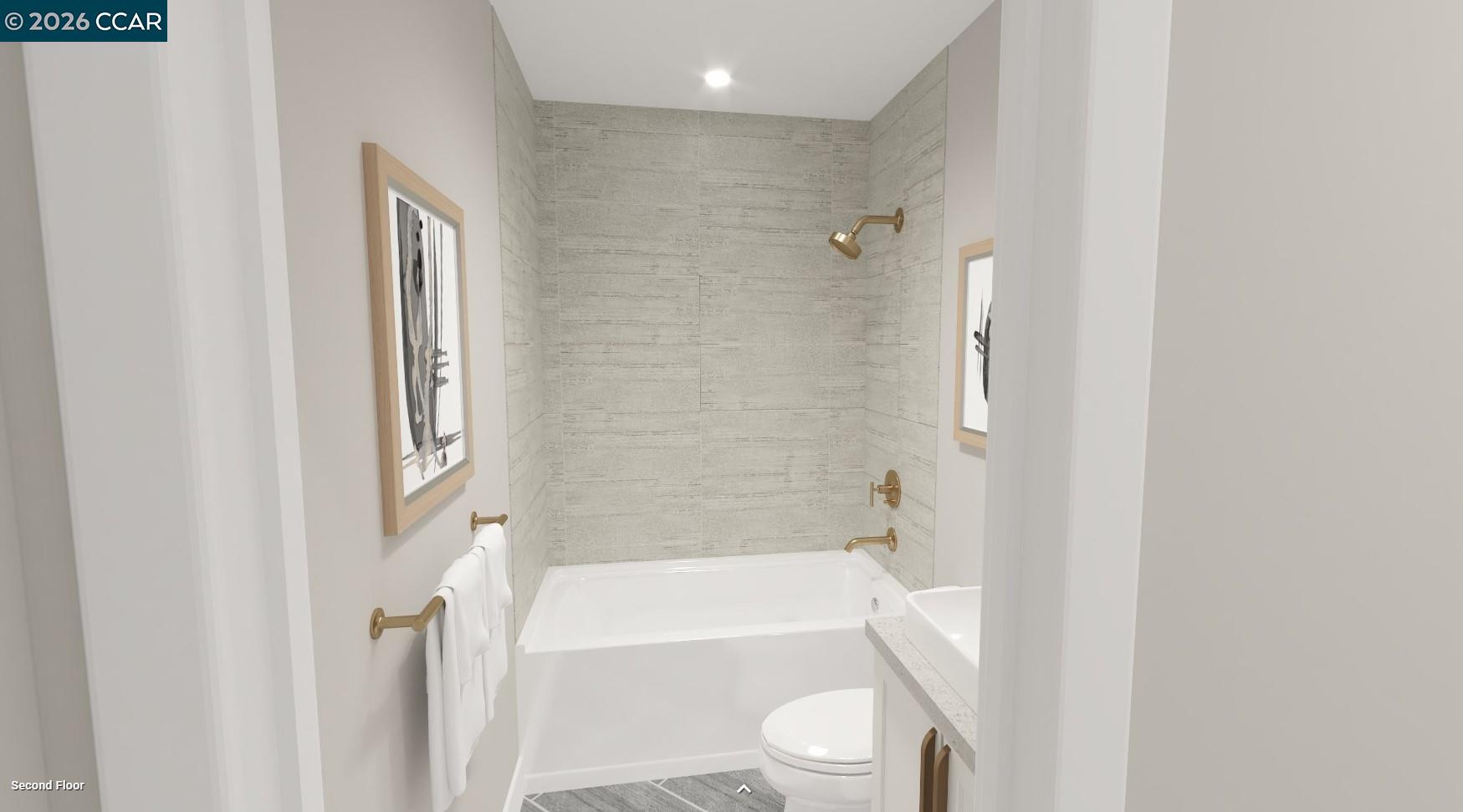 646 South Main Street Milpitas, CA 95035 - Photo 7 of 17 a bathroom with a toilet and a bathtub