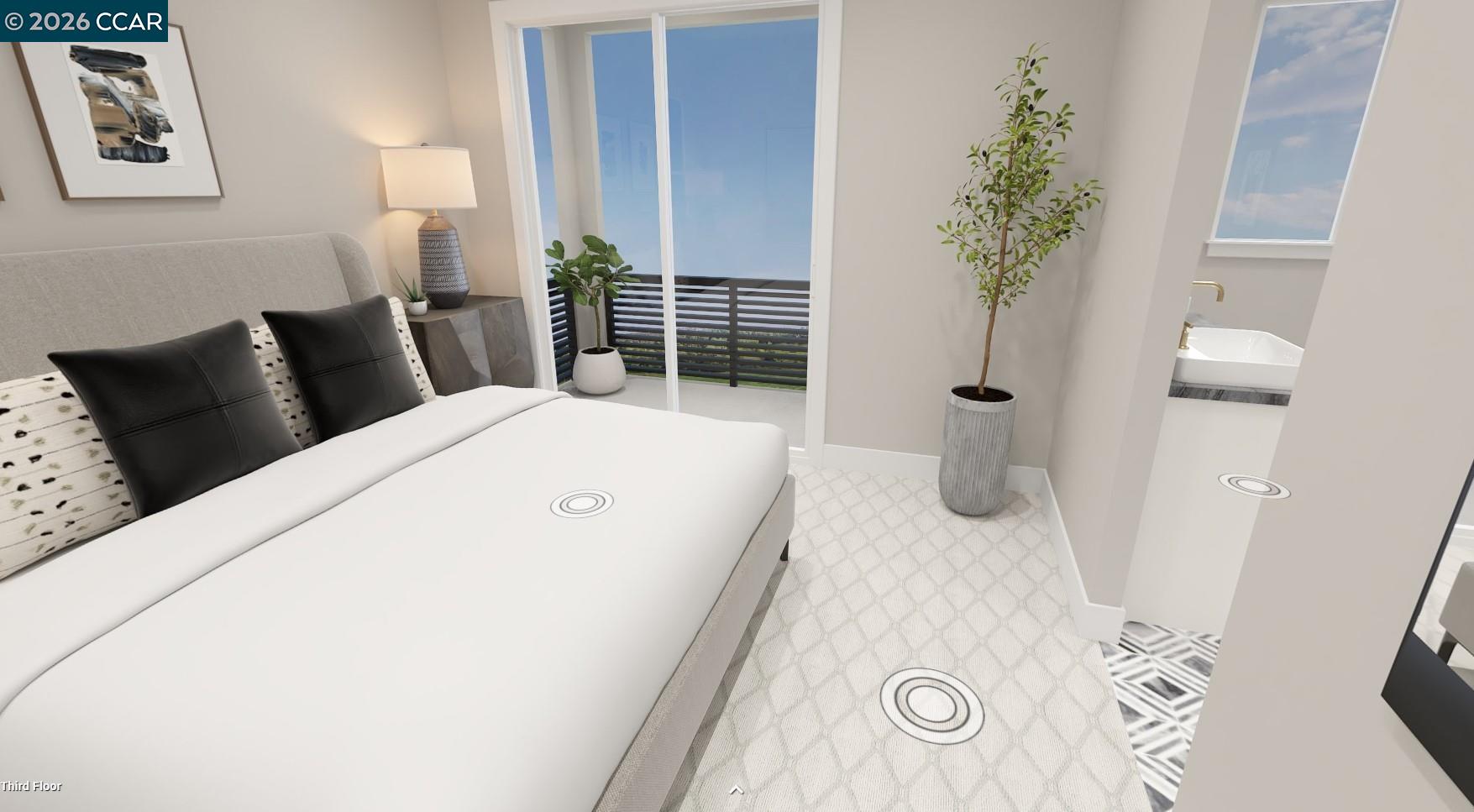 646 South Main Street Milpitas, CA 95035 - Photo 8 of 17 a bedroom with a bed and a potted plant