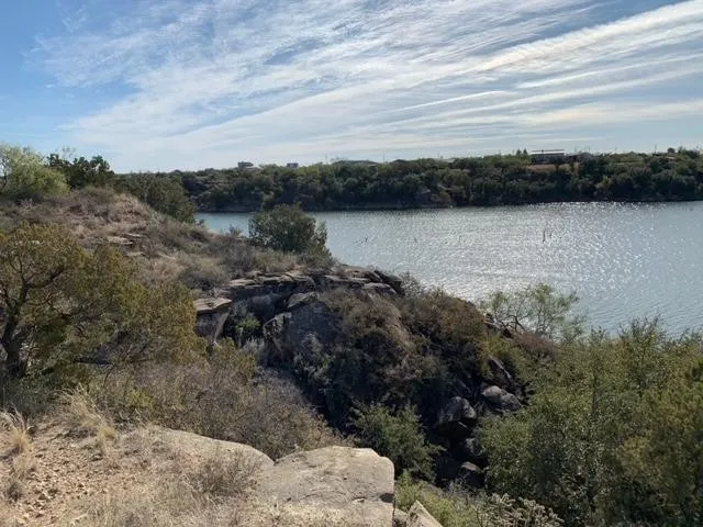 a view of a lake with outdoor space