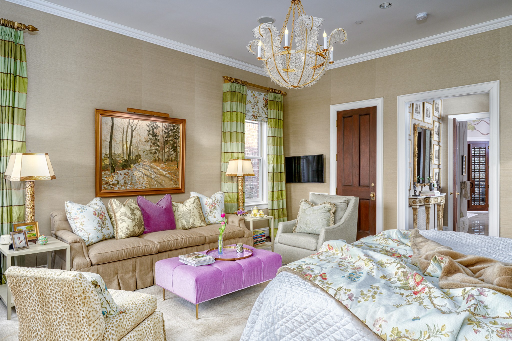 116 Church Street Franklin, TN 37064 - Photo 21 of 34 a bedroom with a bed furniture and a chandelier