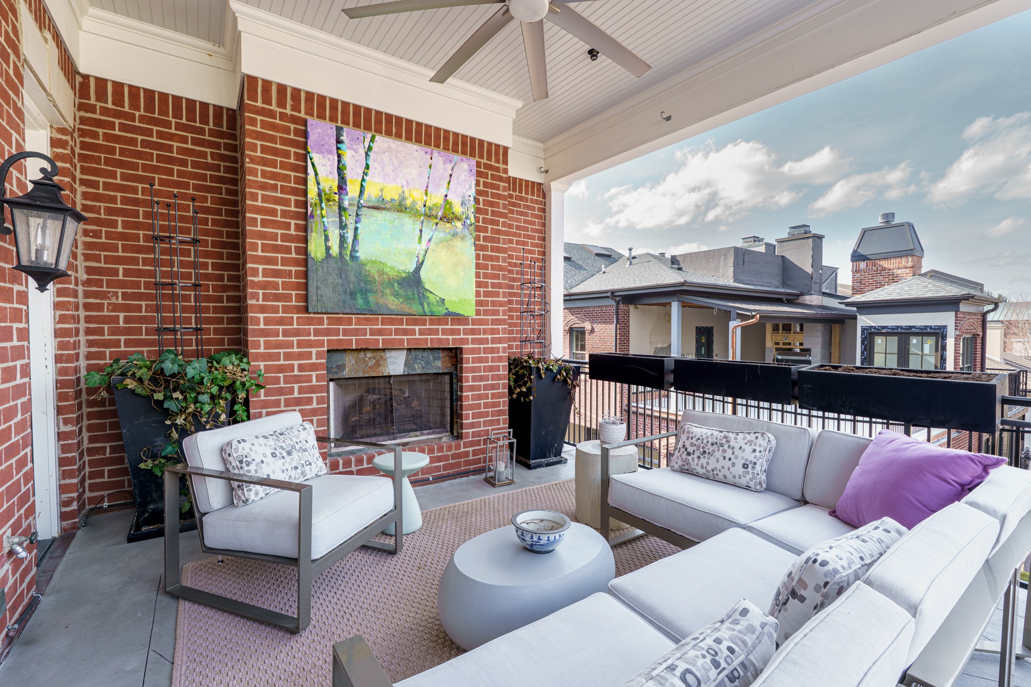 116 Church Street Franklin, TN 37064 - Photo 25 of 34 a outdoor living space with furniture and a fireplace