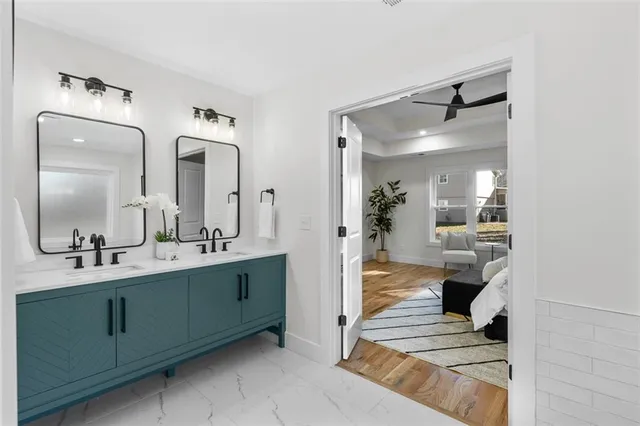 a bathroom with a shower