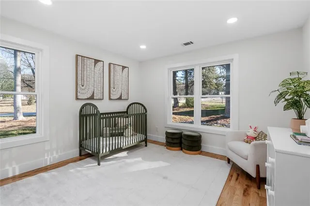 a view of a hallway with workspace