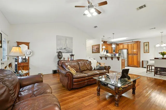 a living room with furniture