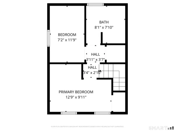 a picture of floor with lots of white walls