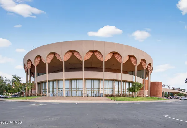 a front view of a building