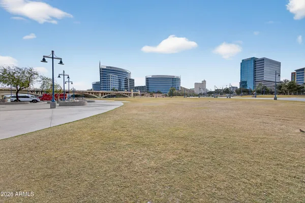 a view of a ocean with city