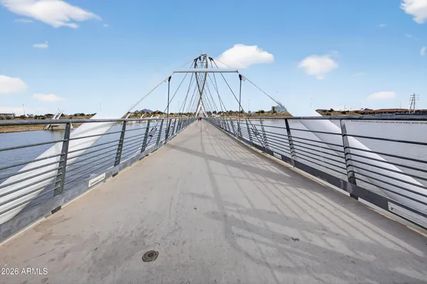 a view of a water pond with an ocean