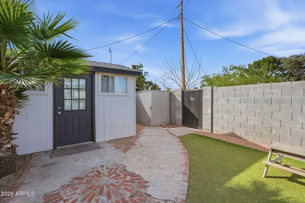 a backyard of a house