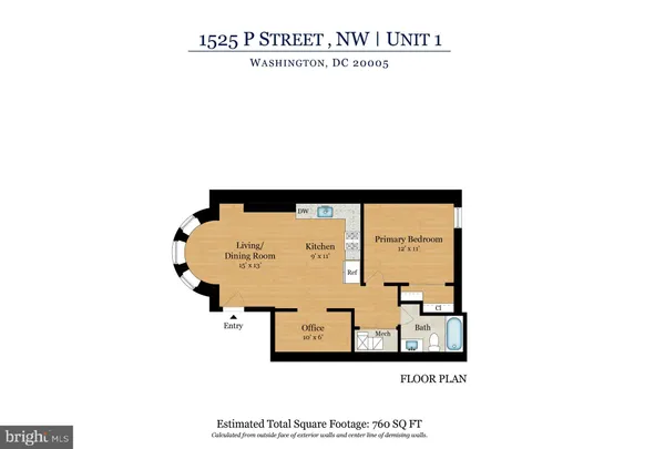 $2,750 | 1525 P Street Northwest, Unit 1, Washington, DC 20005