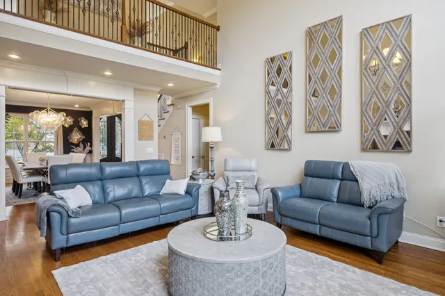 a living room with furniture and a couch