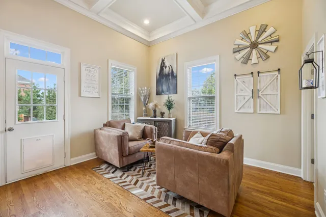 a bedroom with a bed and furniture