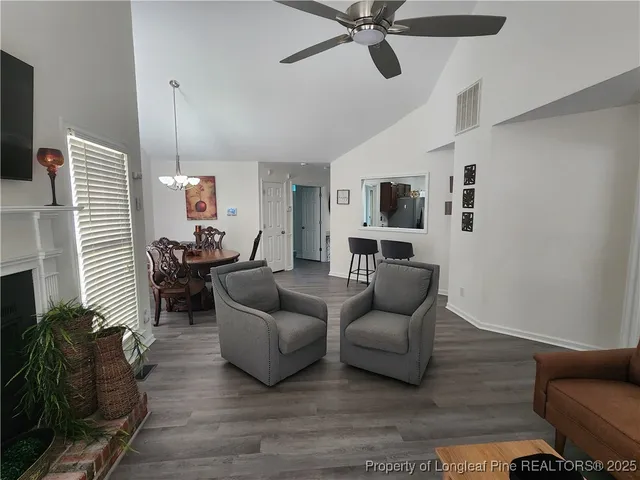 a living room with furniture