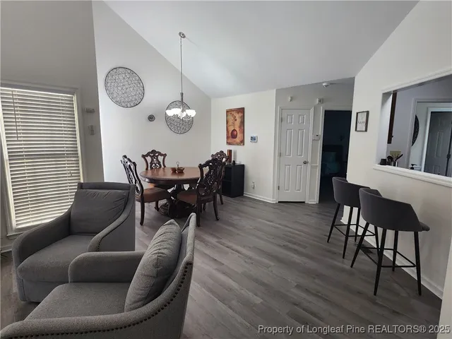 a view of a livingroom and dining room