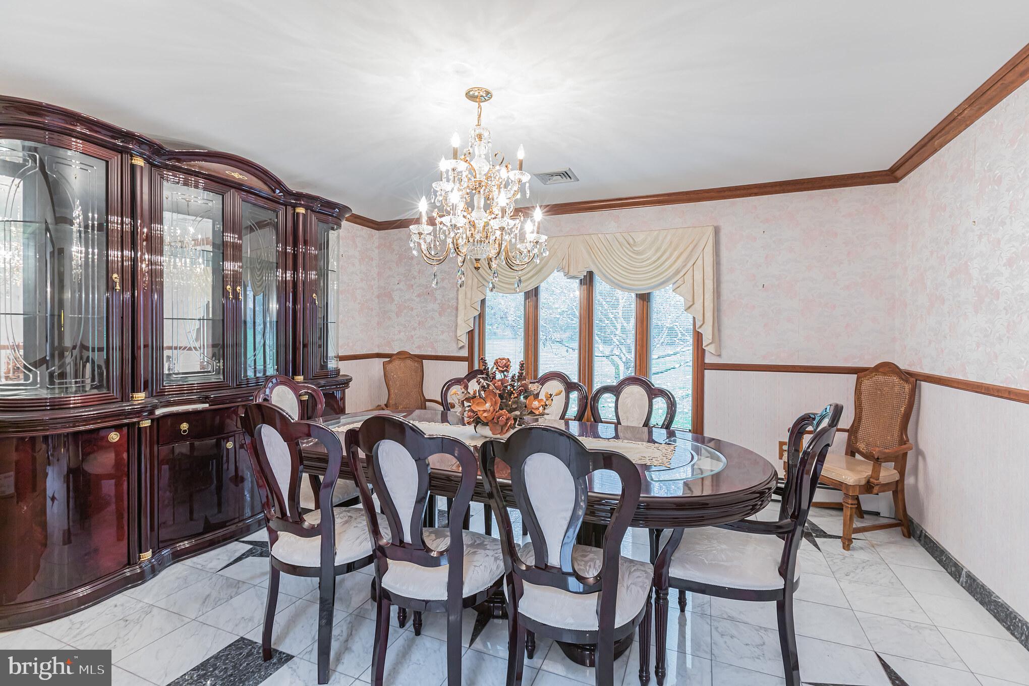 114 Curley Mill Road Chalfont, PA 18914 - Photo 11 of 36 Formal Dining Italian Marble floors / Bay Window