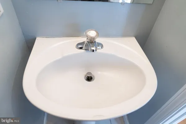 a close view of a sink in a bathroom
