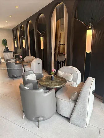 a outdoor space with lots of tables and chairs