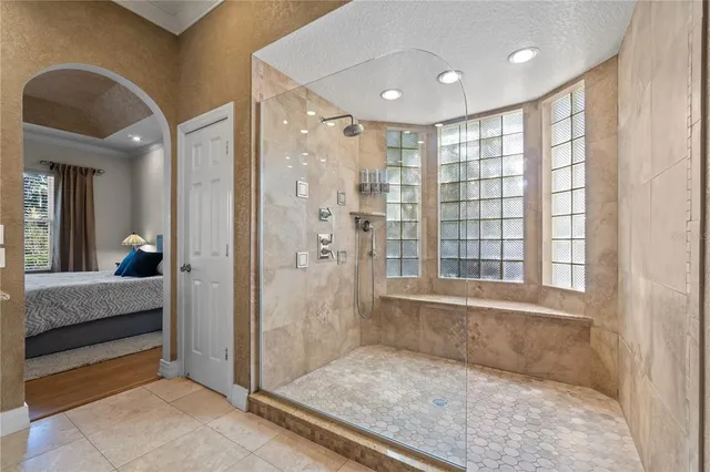a bathroom with a shower