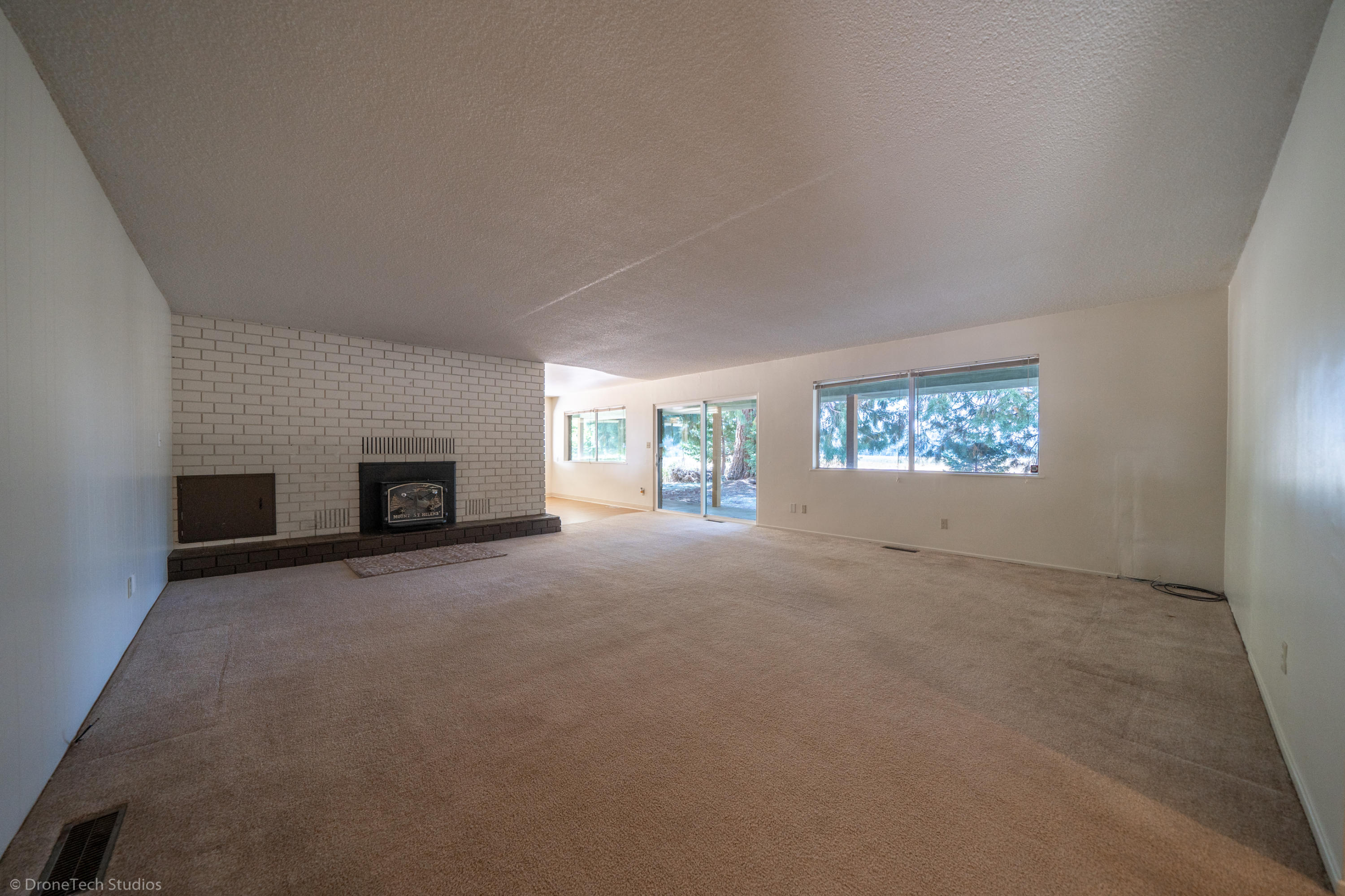 36563 Deer Flat Road Shingletown, CA 96088 - Photo 19 of 65 an empty room with windows and fireplace
