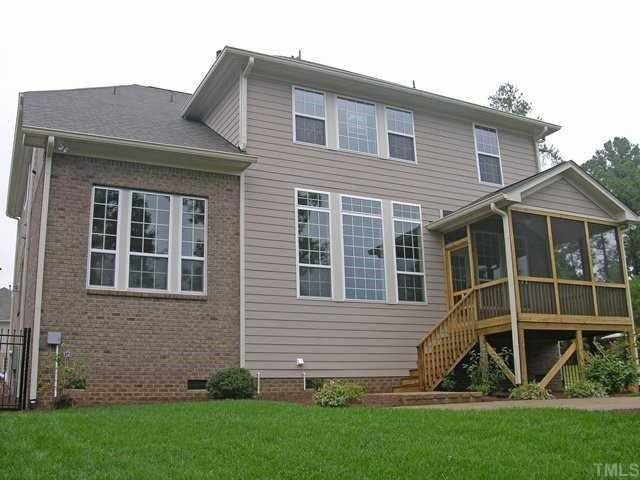 3903 Morvan Way Raleigh, NC 27612 - Photo 12 of 12 The exterior of the home is brick, stone, shaker & cooper. Brick is wrapped around the 1st floor and fiber cement surrounds the low E glass windows. Well built! Exterior Back