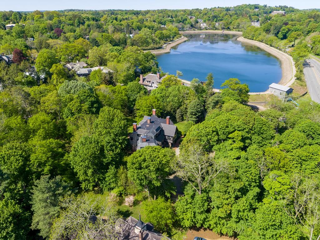 30 Warren Street Brookline, MA 02445 - Photo 25 of 27 an aerial view of a house with a yard